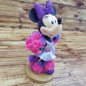 Disney Parks Cheerleader Minnie Mouse Bobblehead Figurine Ceramic 6.5 Inches